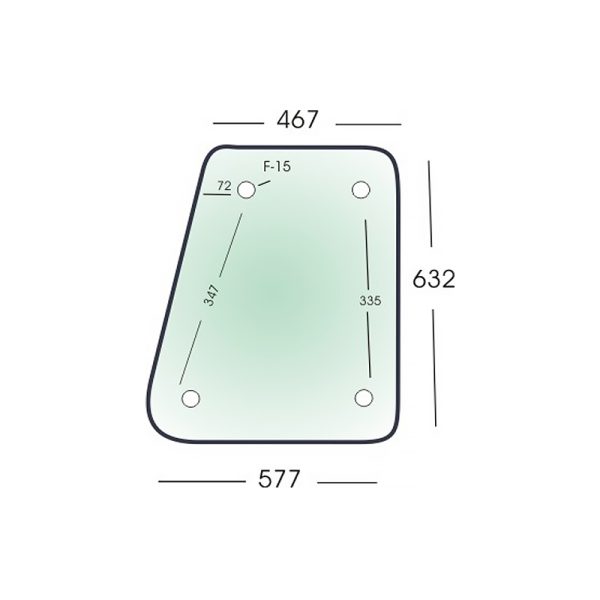 STAKLO KABINE GORNJA VRATA IMT 539 BAC RUPE