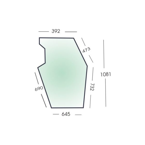 STAKLO KABINE GORNJA VRATA IMT 539 KINEZ