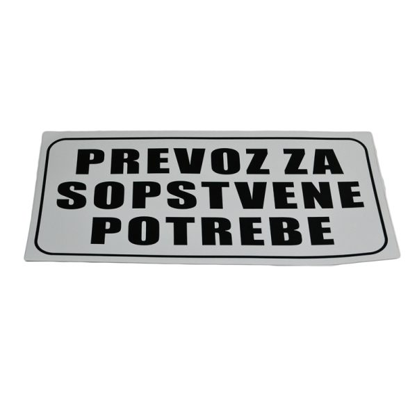NALEPNICA PREVOZ VELIKA BELA 500X230MM